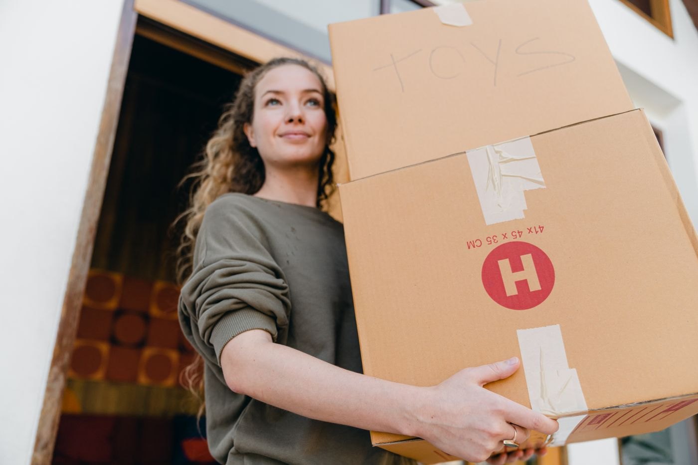 Moving boxes being prepared at home